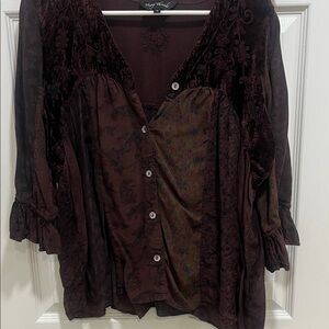 Chic Burgundy Button-Down Blouse